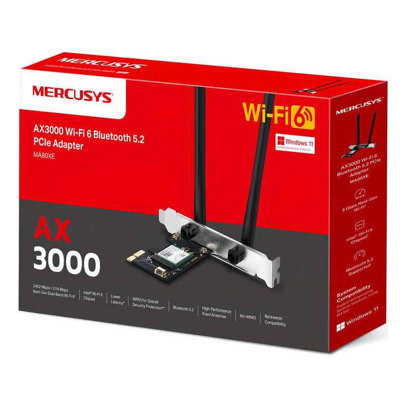 Adaptador De Doble Banda Mercusys Ma80xe Ax3000 Pcie Wi-fi 6