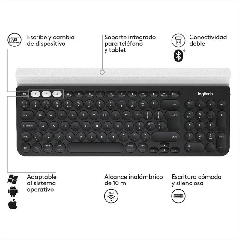 Combo Multi-device Flow Logitech: Teclado K780 + Mouse M720