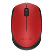Mouse Inalámbrico Logitech M170 Receptor USB 2.4GHz Batería 12 Meses Diseño Portátil Ambidiestro - Rojo/Negro