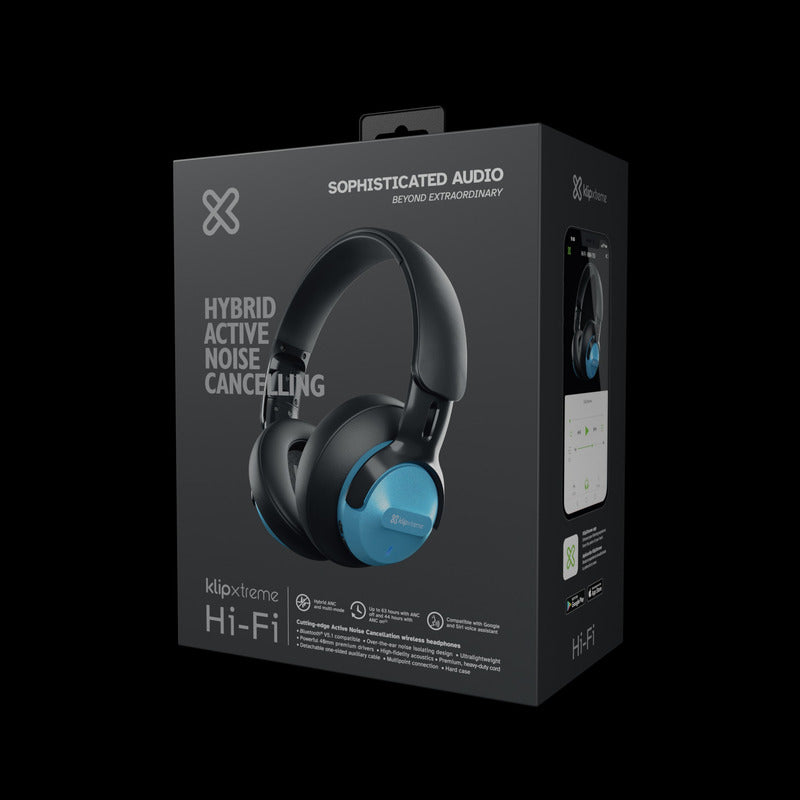Auriculares Inalámbricos ANC Premium Klip Xtreme KNH-750BL con Audio Hi-Fi y 4 Micrófonos