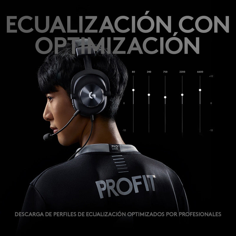 Diadema Gamer Profesional 7.1 Logitech G Pro X / Pc Ps5 Xbox Negro