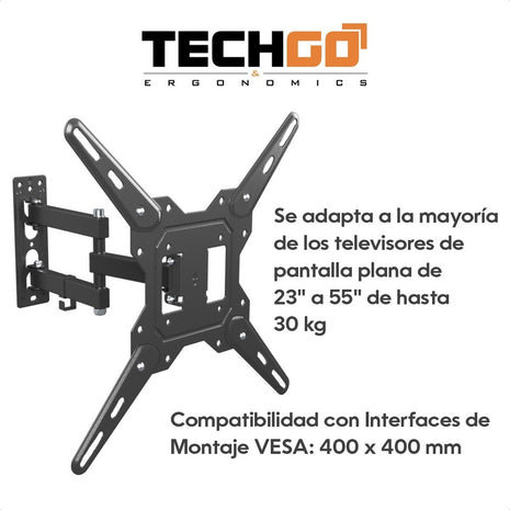 Soporte De Pared Tv/monitor 23''»55''/30kg, Techgo Spb-2206a