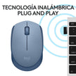 Mouse Inalámbrico Logitech M170 Receptor USB 2.4GHz Batería 12 Meses Diseño Portátil Ambidiestro - Gris Azulado