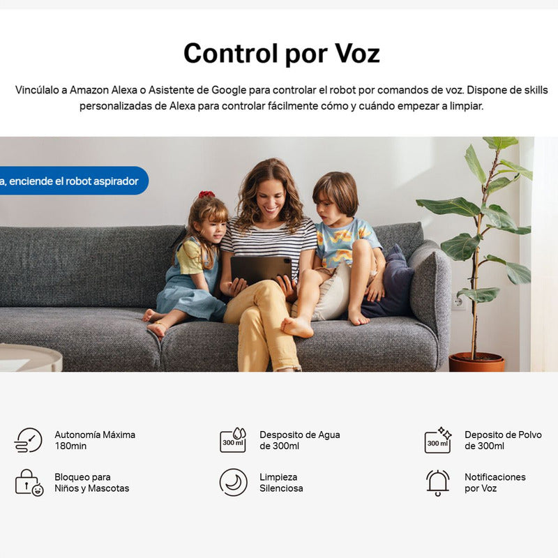 Aspiradora Robot Inteligente Tp-link Tapo Rv20 Max, 5300pa, Navegación LiDAR Sin Base de Vaciado