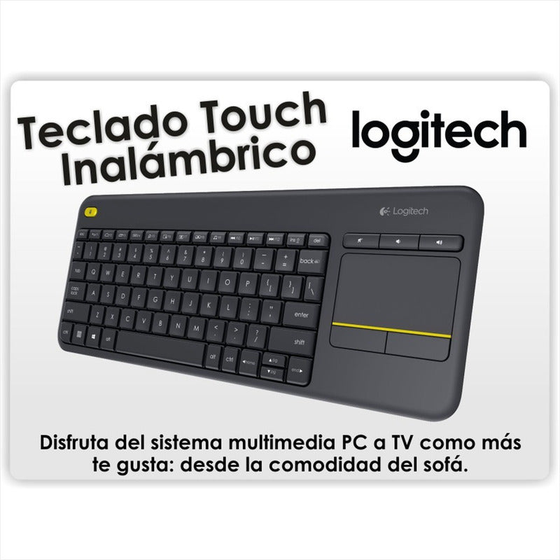 Teclado Inalámbrico Logitech Touch K400 Plus · Pc Tv Android Negro Español