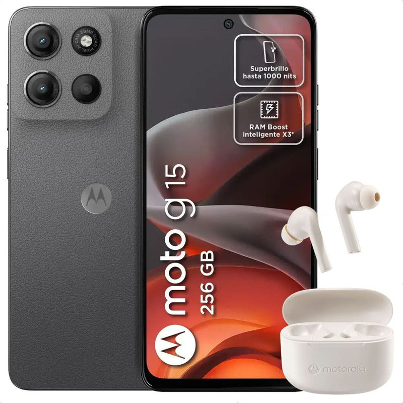 Celular Motorola Moto G15 256gb/4gb Gris + Moto Buds 065