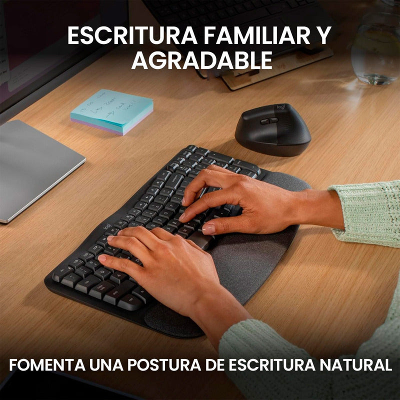 Teclado Ergonómico Inalámbrico Logitech Wave Keys, Bt / Bolt
