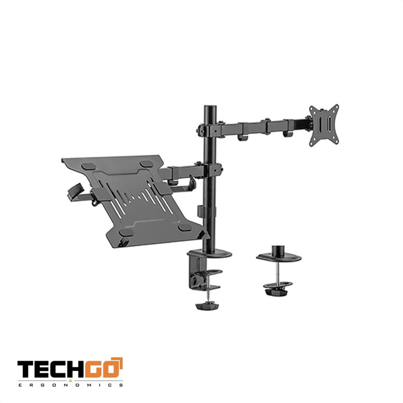 Base De Escritorio Para Monitor Y Portátil, Techgo Spml-12 Negro