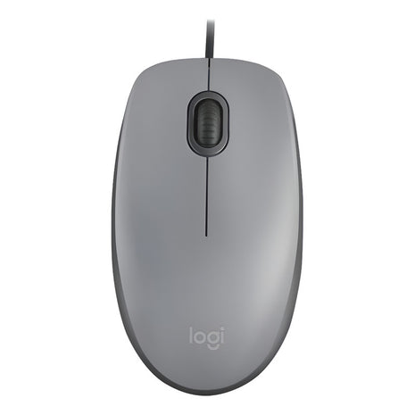 Mouse Óptico Logitech M110 Silent con Clics 90% más Silenciosos Cable USB Diseño Ambidiestro - Gris