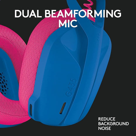 Audífonos Diadema Gamer Inalámbrica Logitech G435 LIGHTSPEED/Bluetooth Ultraligeros PC/Móvil/PS5 - Azul