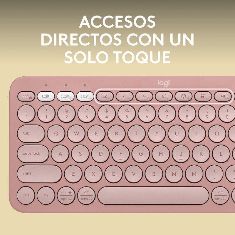 Combo Logitech Bluetooth: Teclado K380s + Mouse M350s, Rosa