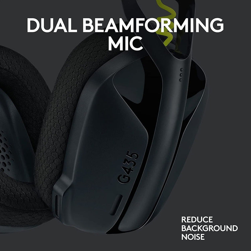 Diadema Gamer Inalámbrica + Bt, Logitech G435, Pc Ps4, Negro