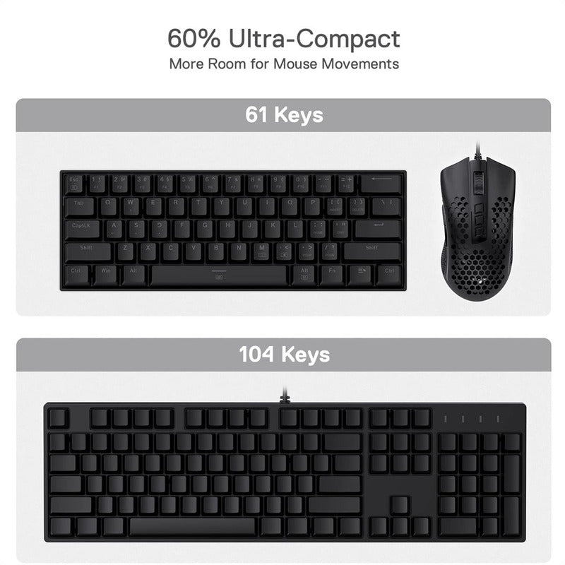 Teclado Gamer Redragon K630-rgb-sp Dragonborn 60%, Sw-red