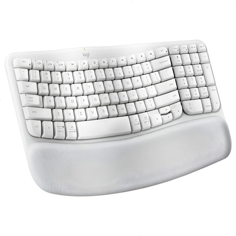 Teclado Ergonómico Inalámbrico Logitech Wave Keys, Blanco