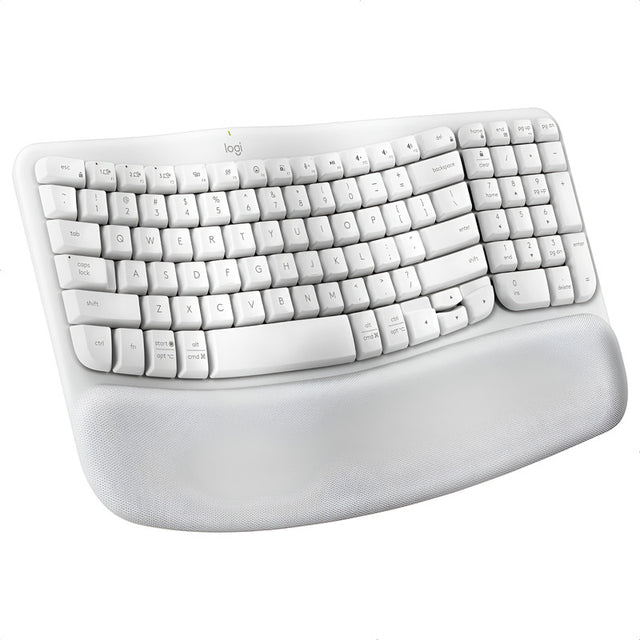 Teclado Ergonómico Inalámbrico Logitech Wave Keys, Blanco