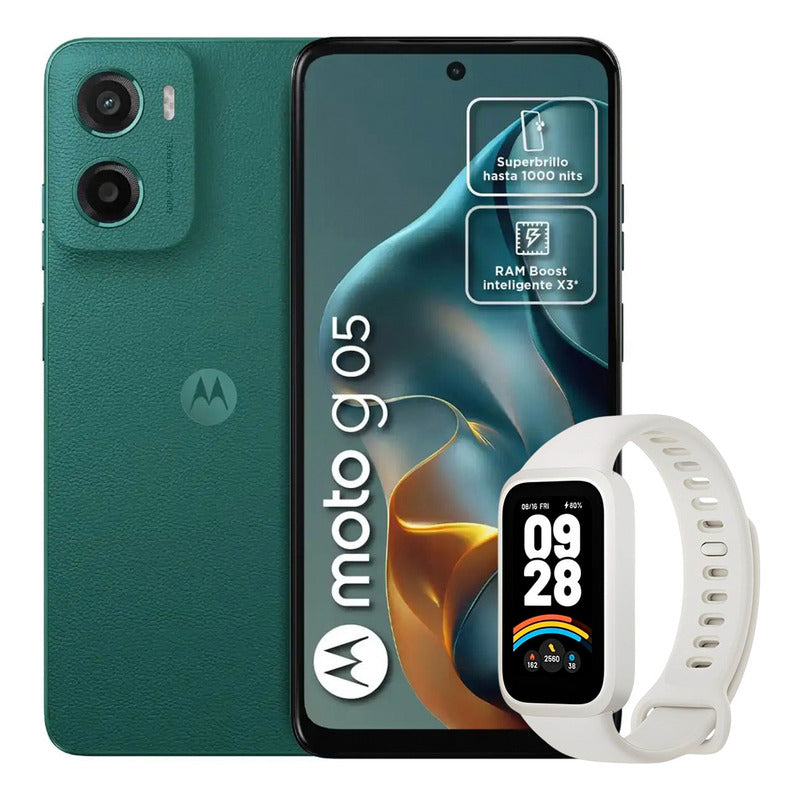 Celular Motorola Moto G05 128gb/4gb Verde + Mi Band 9 Active