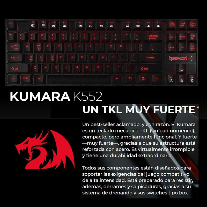 Combo Gamer Redragon: Teclado Mecánico K552rgb + Mouse M607