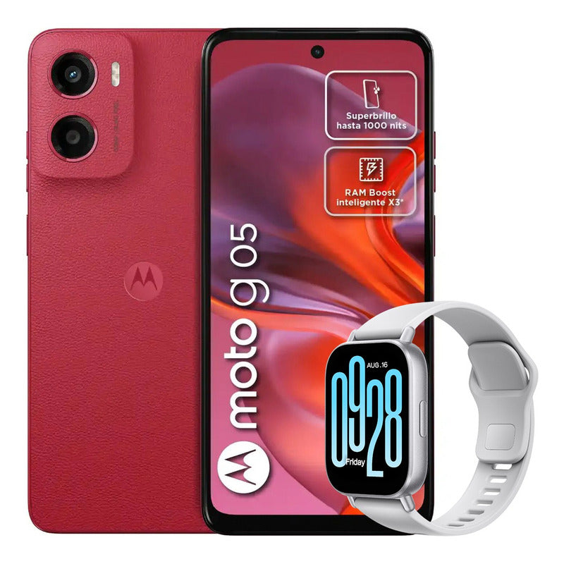 Celular Motorola Moto G05 128gb/4gb Rojo + Watch 5 Active