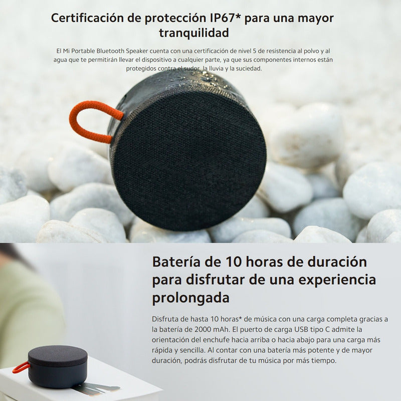 Mini Parlante Bluetooth 5.0 Portable Xiaomi Mi Speaker Ip67 Negro