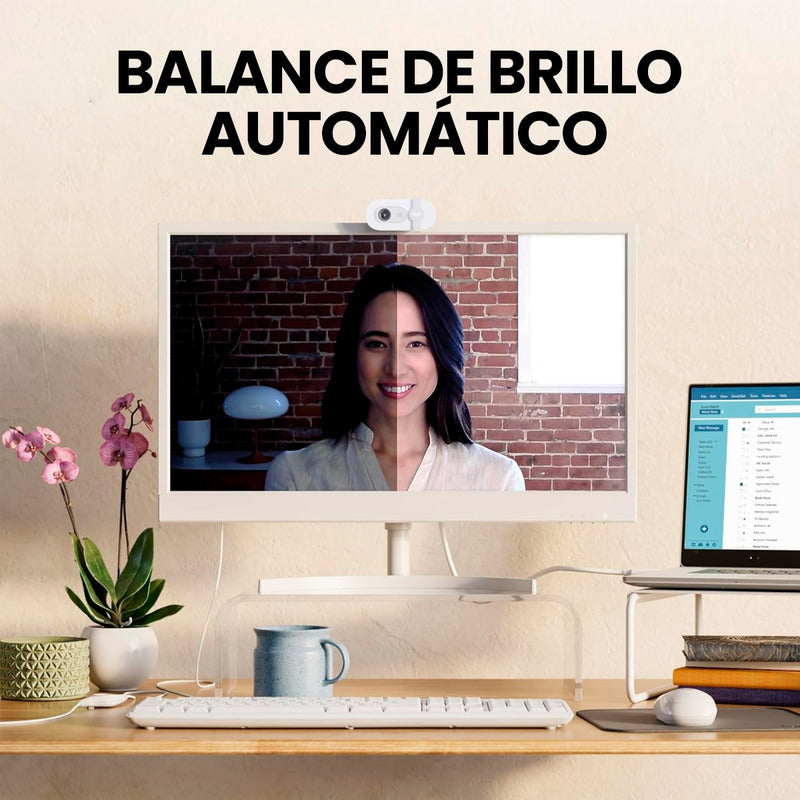 Logitech Brio 100, Webcam Full Hd 1080p / Rightlight 2, Wht