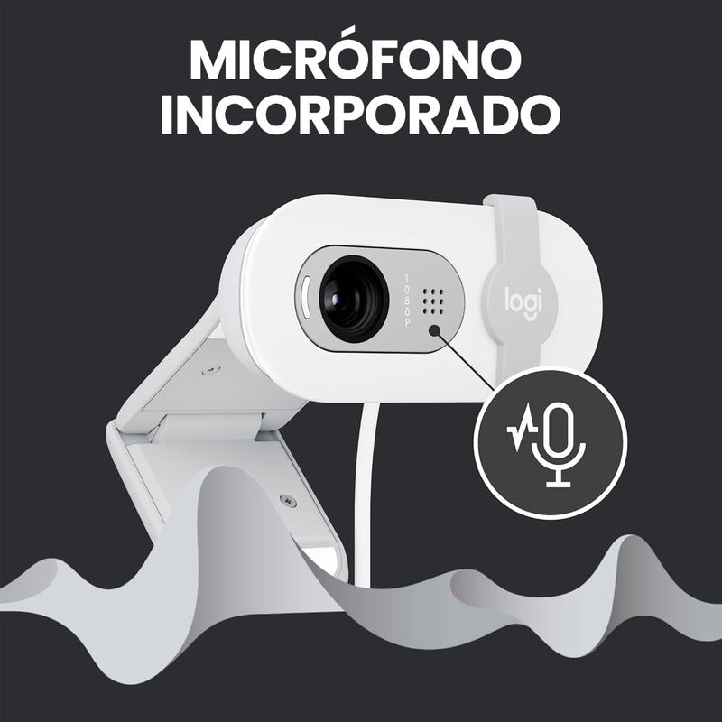 Logitech Brio 100, Webcam Full Hd 1080p / Rightlight 2, Wht