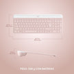 Combo Inalámbrico Slim: Teclado Y Mouse Logitech Mk470, Rosa Rosa Claro Rosa Claro