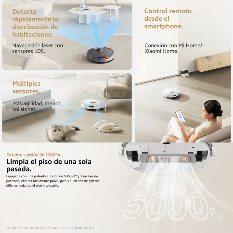 Xiaomi Aspiradora Robot Vacuum S20, 5000pa, Navegación Laser, Color Blanco