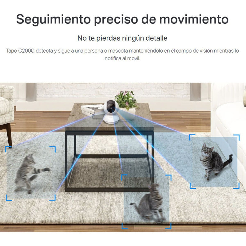 Cámara Wifi Robótica 360° Tp-link Tapo C200c, 1080p Ai Audio + MicroSD 64GB