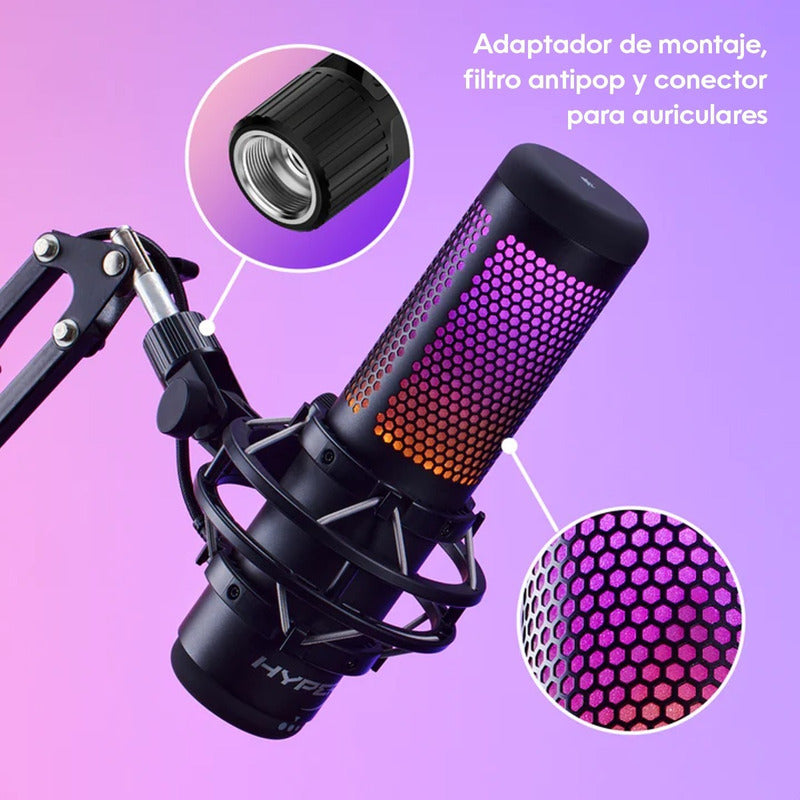Hyperx Quadcast S, Micrófono Usb Multipatrón Gamer Streaming