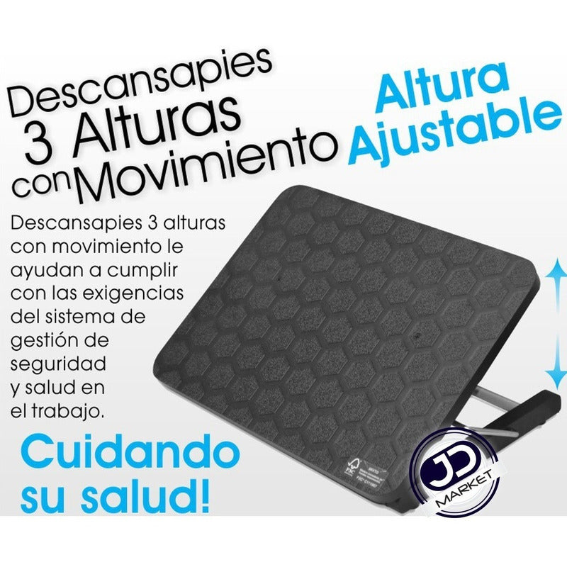 Descansapiés Movimiento 3 Alturas, Superficie Antideslizante