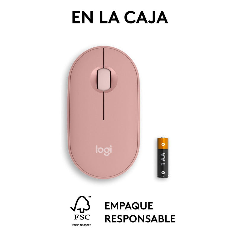 Mouse Bluetooth Multidispositivo Logitech Pebble 2 M350s, Rosa