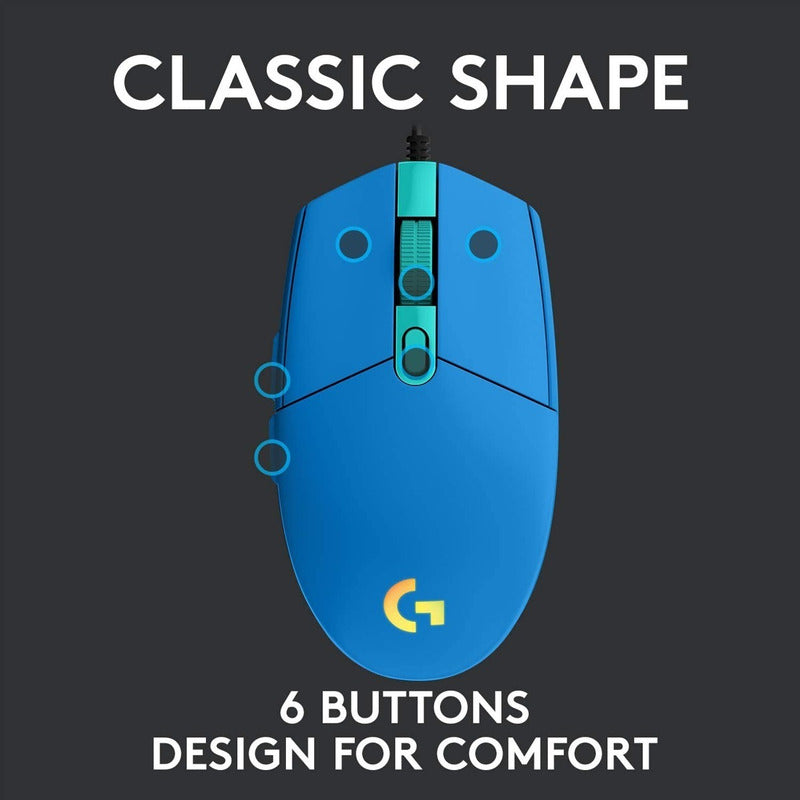 Mouse Gamer Logitech G203 Lightsync Rgb / 8000dpi - Azul