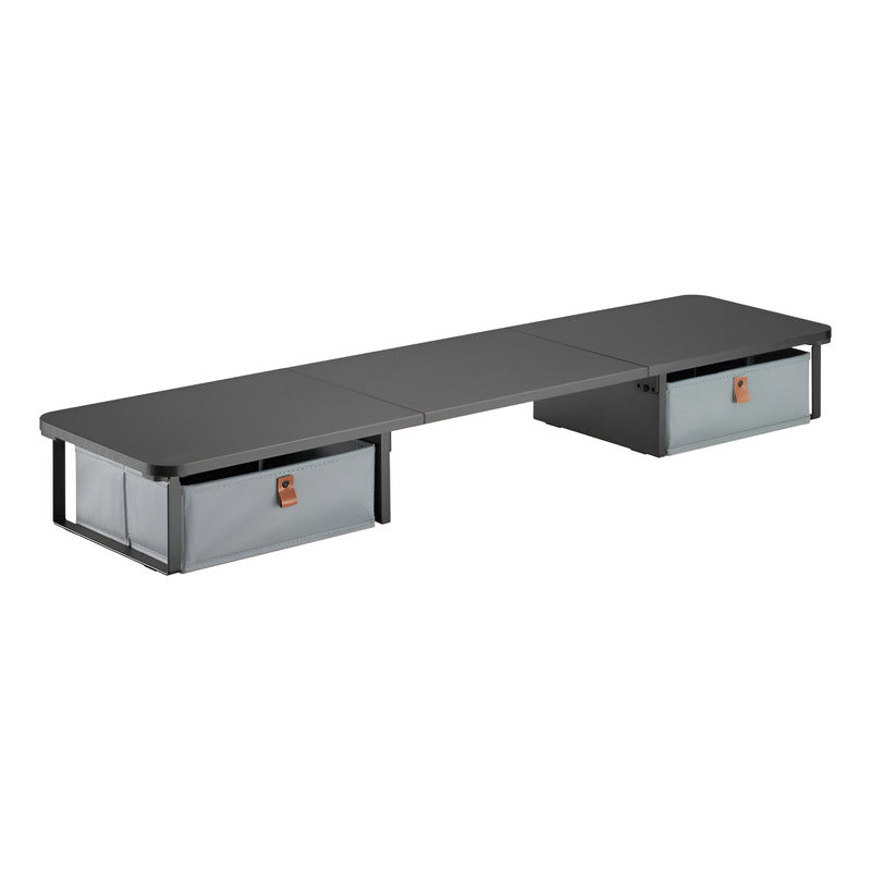 Base Eleva-monitor Madera Con 2 Cajones Techgo Tdb-1 Negro