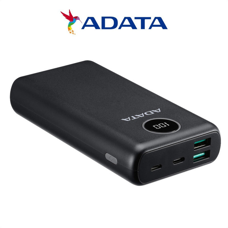 Power Bank 20000mah Carga Rápida Qc/pd Adata P20000qcd Negro