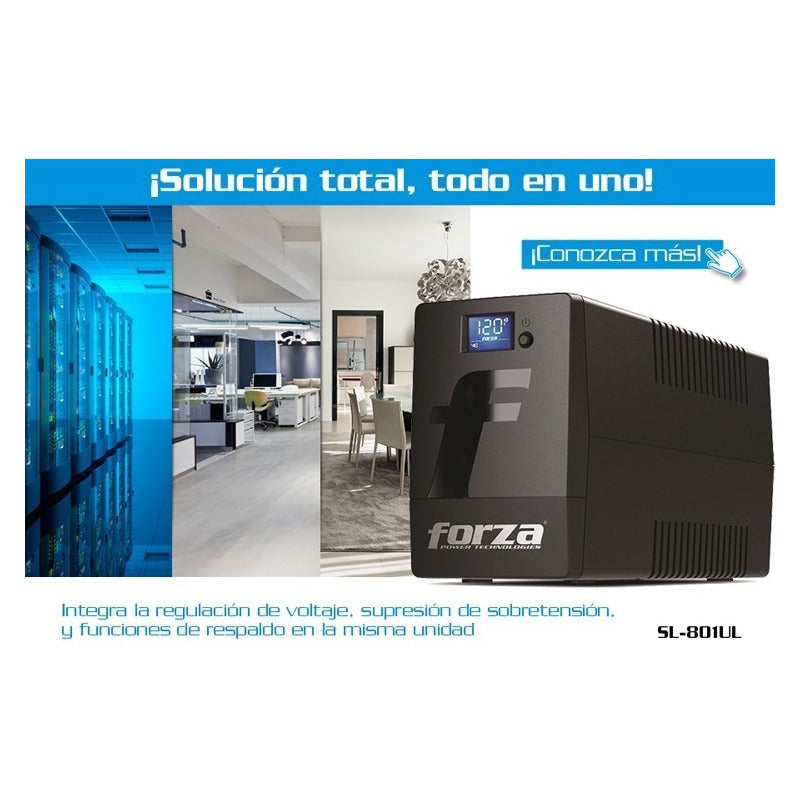 Ups Forza 800va 480w Regulador Lcd Disp 2 Años 6tom