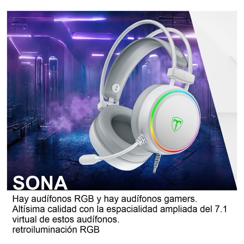 Diadema Gamer Usb T-dagger T-rgh304w Sona, Rgb / 7.1 Virtual