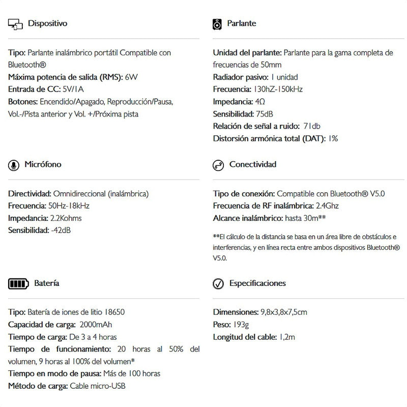 Parlante Bt Portátil Impermeable Klip Xtreme Kbs-025or Nitro