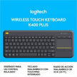 Teclado Inalámbrico Logitech Touch K400 Plus · Pc Tv Android Negro Español
