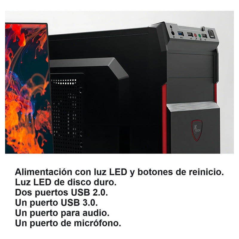 Gabinete Xtech Xtq-214 Mind Tower Atx 600 Watt Con Fuente