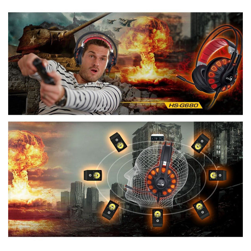 Diadema Genius Gx Gaming Lychas Hs-g680 / Sonido 7.1 Canales