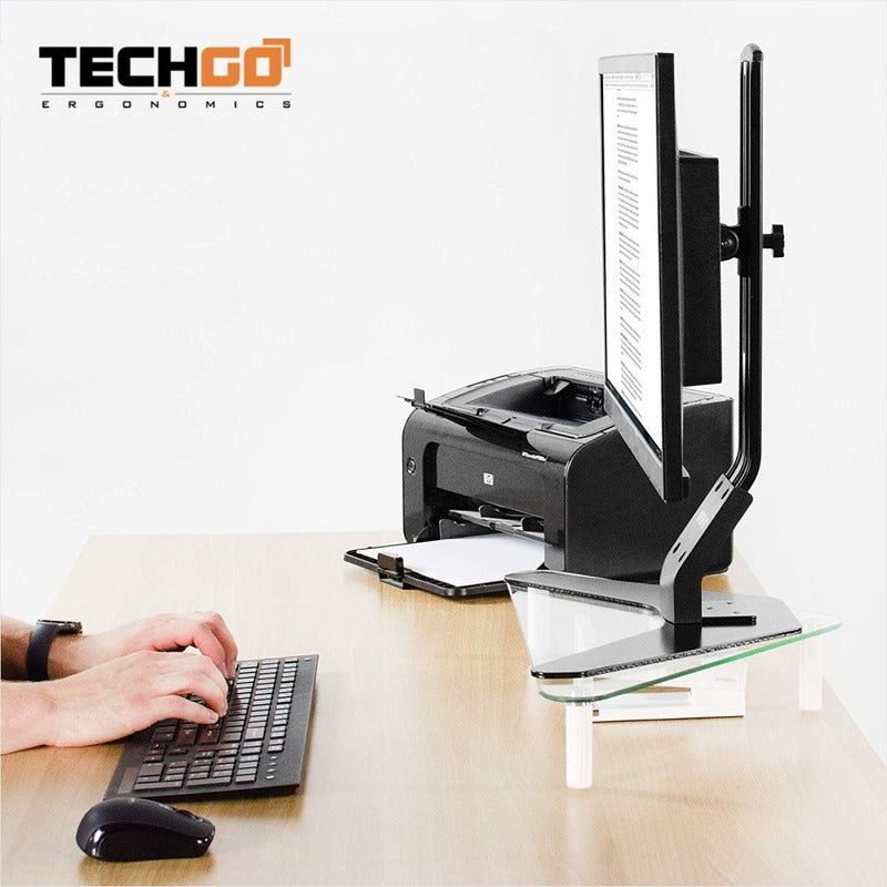 Base Mesa De 2 Niveles: Portátil, Pc, Monitor, Techgo Bma-12