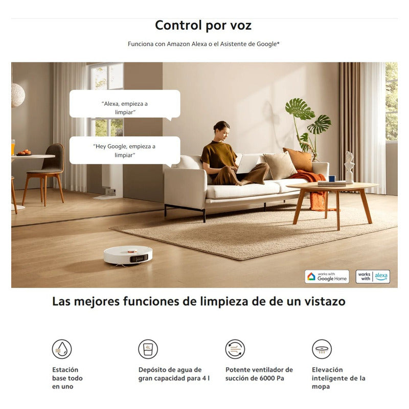 Xiaomi Robot Aspiradora Vacuum X20+, 5000pa, Navegación Laser Con Estación de Vaciado, Color Blanco