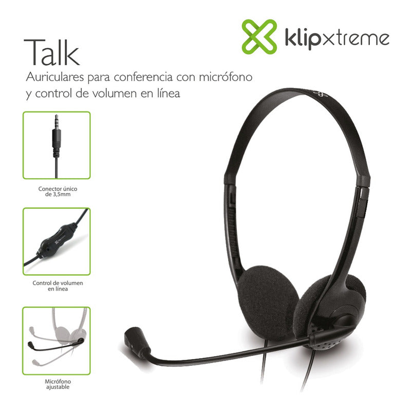 Diadema Con Micrófono, Klip Xtreme Talk Ksh-280 / 3.5mm