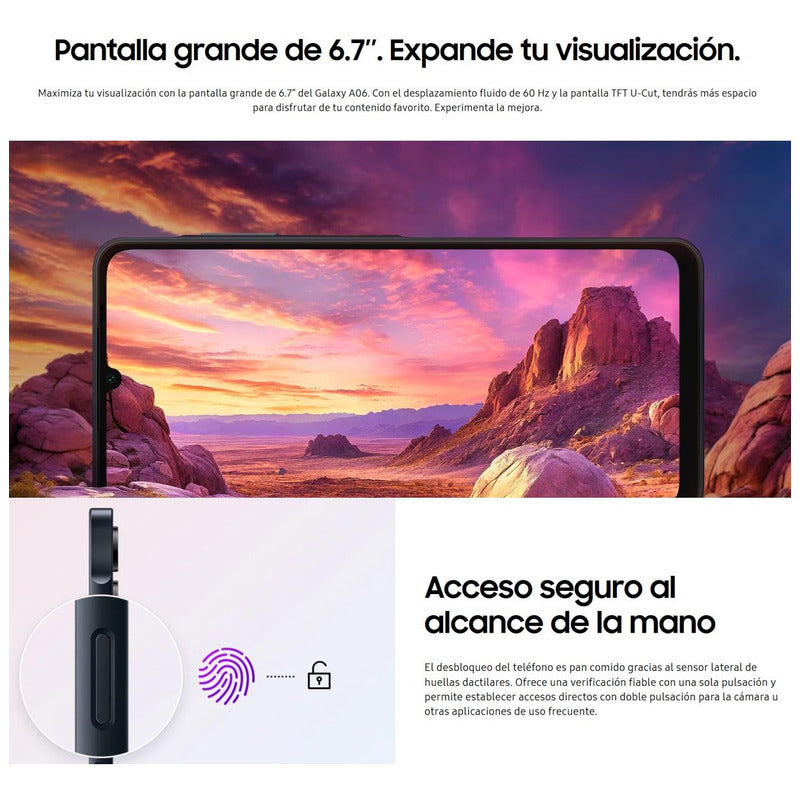 Celular Samsung Galaxy A06 128gb/4gb Blk + Audífonos Tipo C