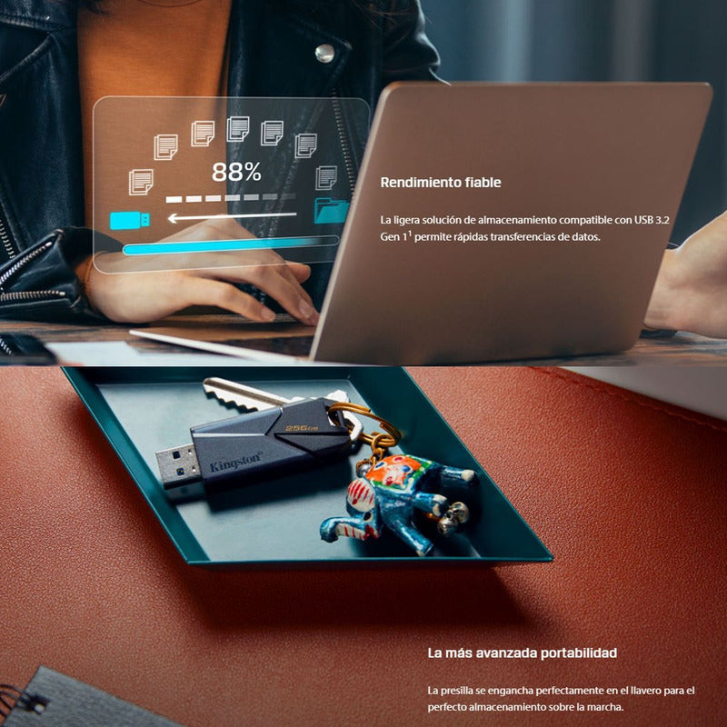 Memoria USB 3.2 de 256GB Kingston DataTraveler Exodia Onyx