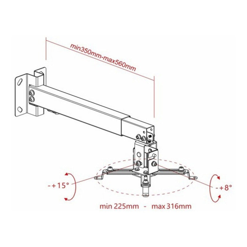 Soporte Universal de Pared y Techo para Proyector/Video Beam TechGo SPP-01, Blanco