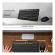 Combo Mini Teclado Y Mouse Portatil Inalambrico Q8000 Genius Color Del Teclado Negro