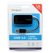 Hub USB 3.0 de 4 Puertos Targus ACH124US con Diseño Compacto y Protección Sobrecorriente - Negro