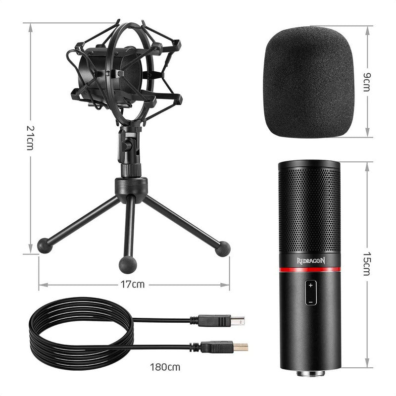 Redragon Gm300 Blazar, Micrófono Cardioide Gamer / Streaming