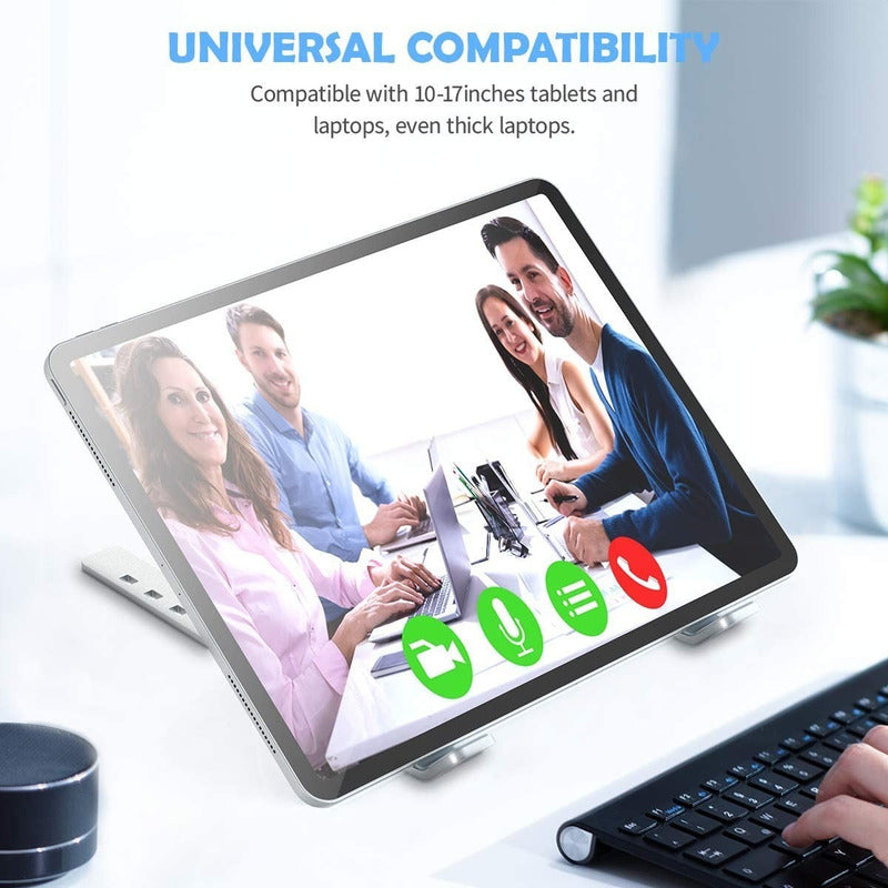 Base Portátil Ergonómica Reclinable 7 Niveles, Plástico, Blanco